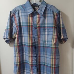 Fiend Multicolor Plaid Men's Casual Shirt